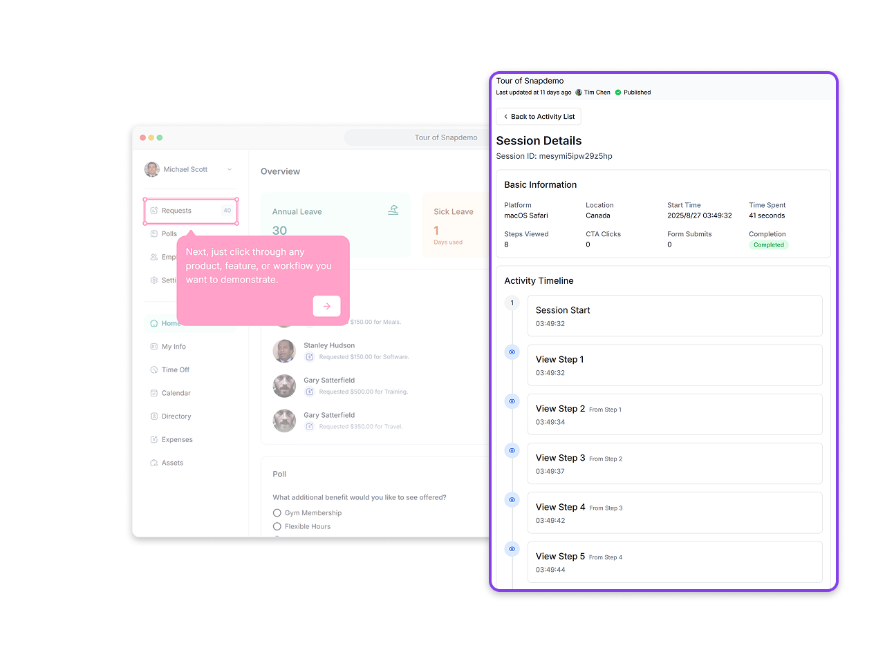 Let prospects navigate tailored demo journeys